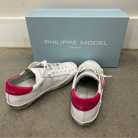 Philippe Model PRSX Low Pop Blanc Fucsia - Picture 3 of 4
